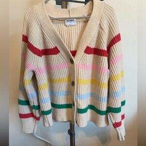 Bright Color Stripe Cardigan - XL